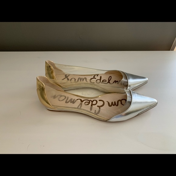 Sam Edelman Silver and Gold PVC Flats Never Worn - Picture 2 of 4